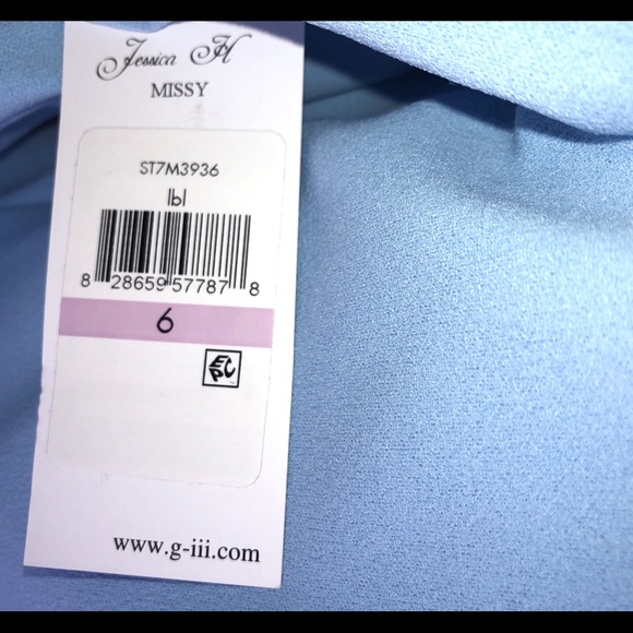 Jessica H Bell Sleeve Light Blue Dress.  Size 6 - Picture 8 of 12